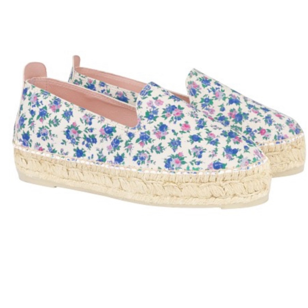 BRAND NEW: Manebi X Love Shack Fancy Slipper Platform Blue Jay Song